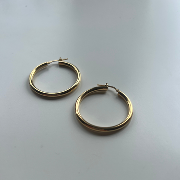 Thick Statement Italian Hoops - Gold Vermeil