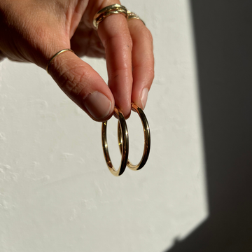 Thick Statement Italian Hoops - Gold Vermeil