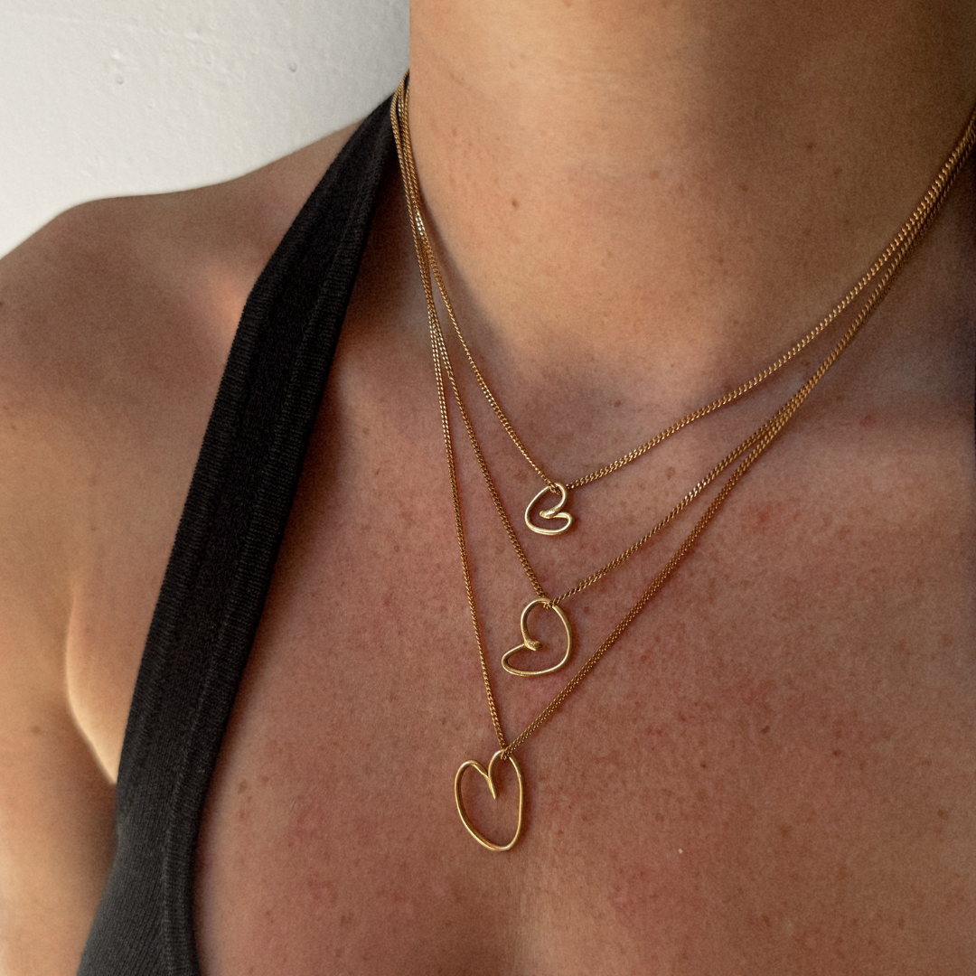 Albie Heart Necklace - Gold Vermeil