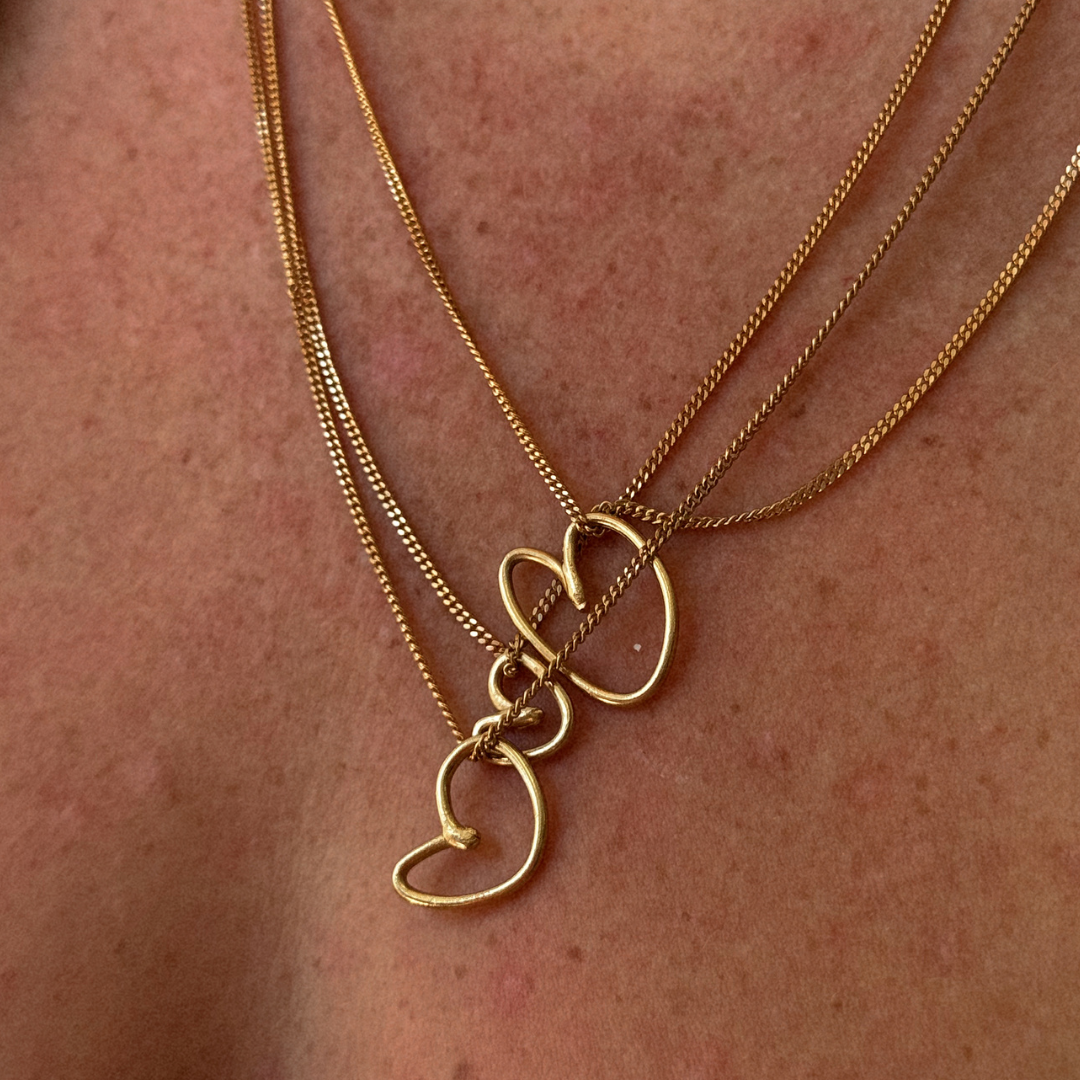 Albie Heart Necklace - Gold Vermeil