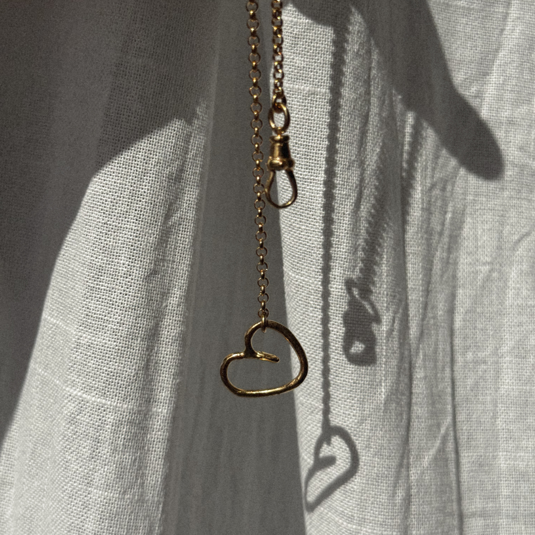 Albie Heart Linked Necklace - Gold Vermeil