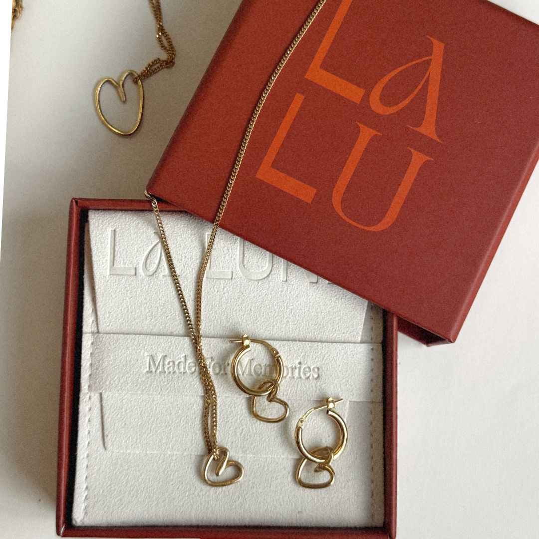 Albie Heart Hoops - Sterling Silver