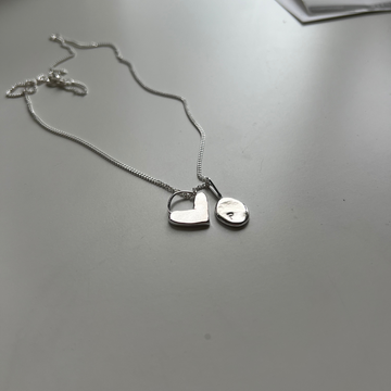 Initial Necklace X Darling Heart - Silver