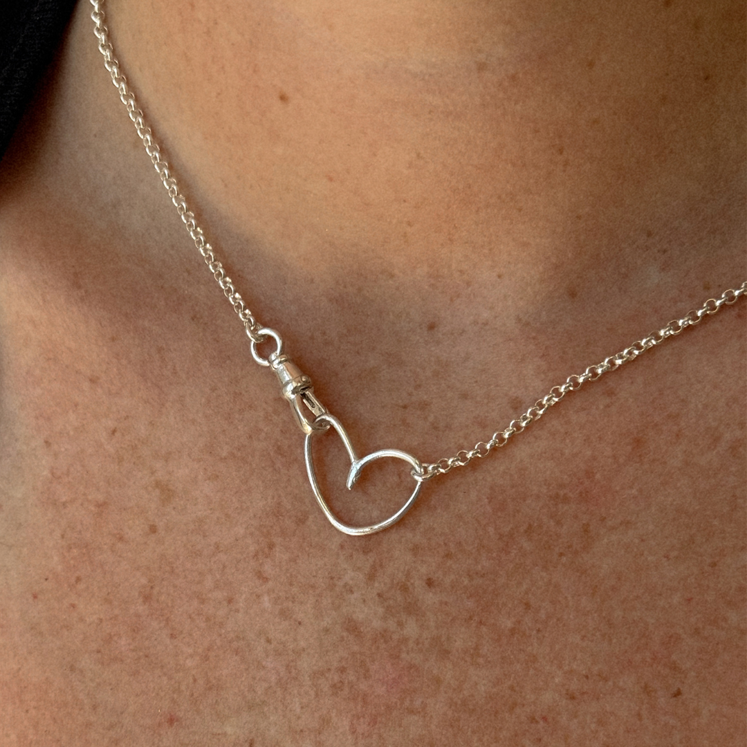 Albie Heart Linked Necklace - Silver