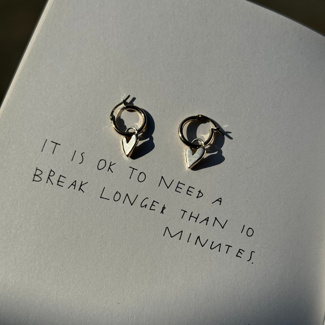 Darling Heart Hoops - 9ct Gold