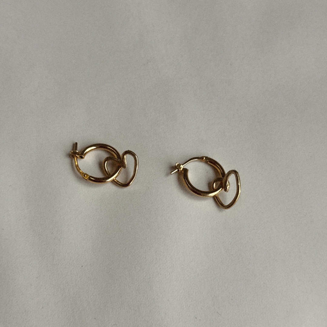 Albie Heart Hoops - Gold Vermeil