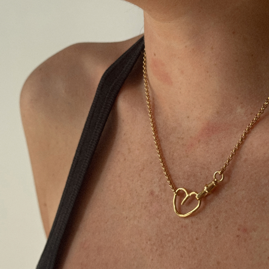 Albie Heart Linked Necklace - Gold Vermeil