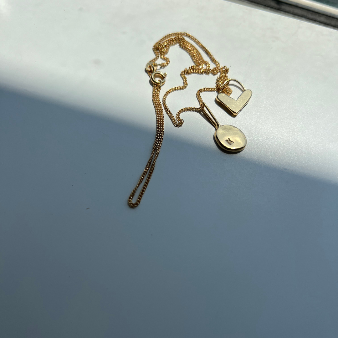 Initial Necklace X Darling Heart - Gold Vermeil