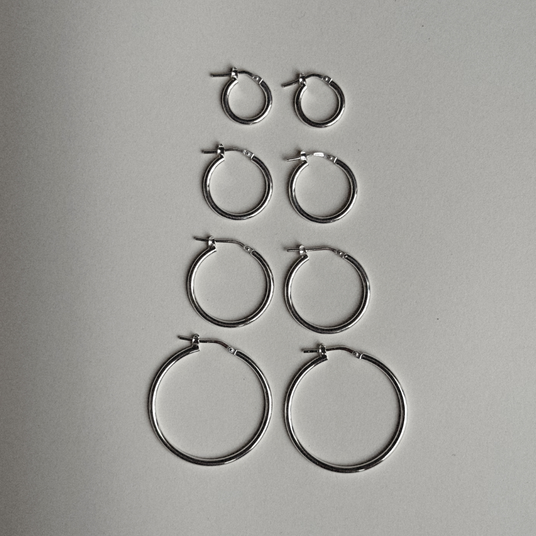 Italian Hoops - Silver