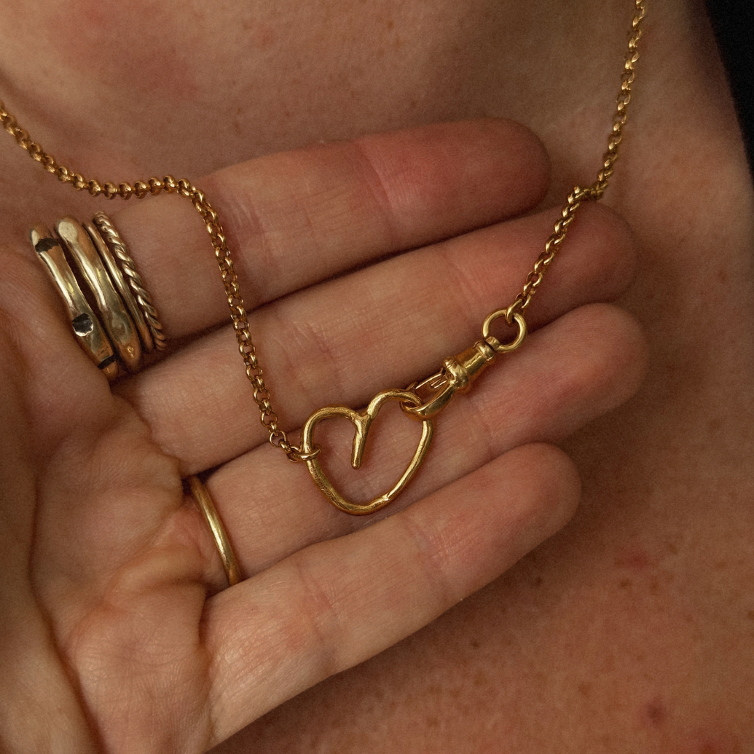 Albie Heart Linked Necklace - Gold Vermeil
