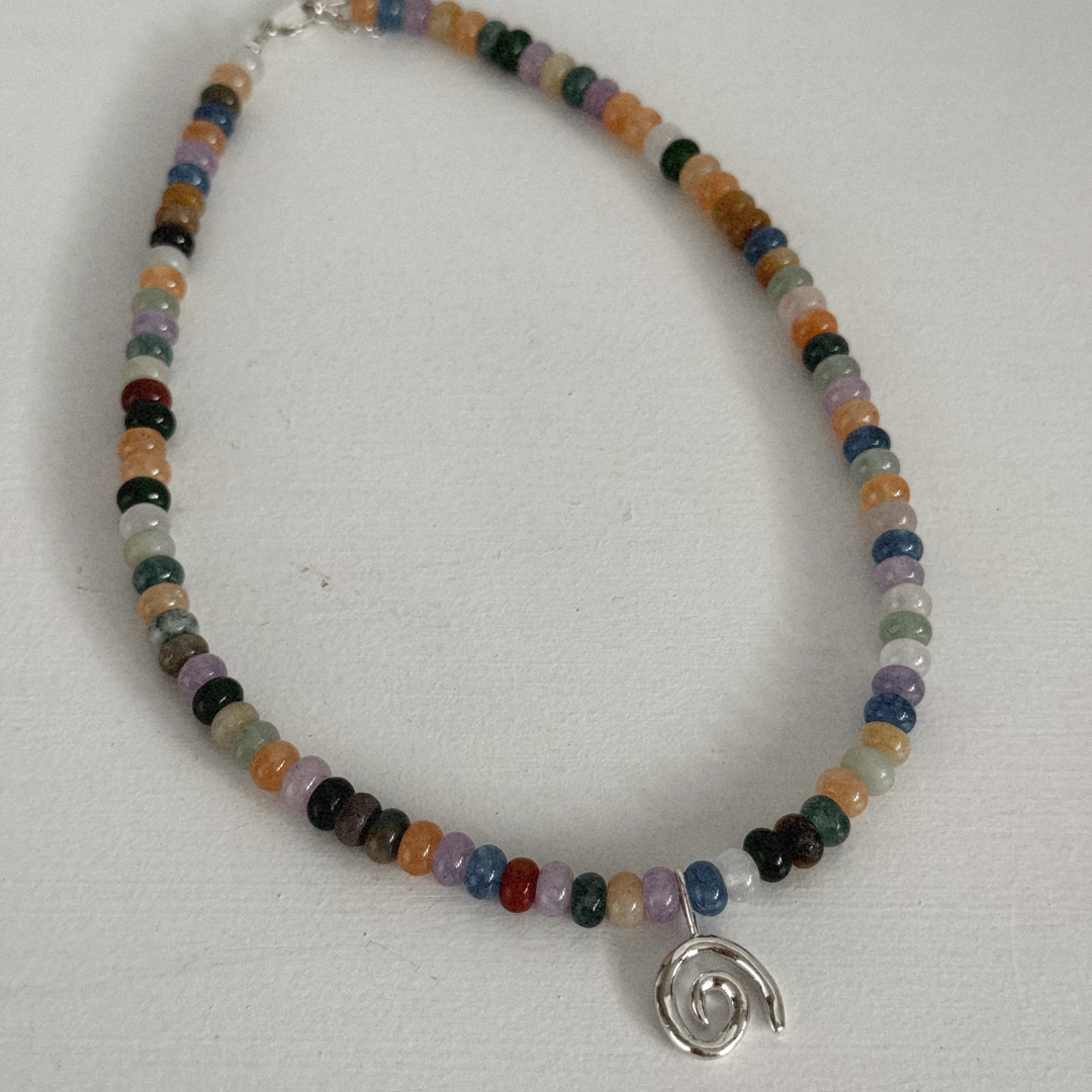 The Beaded Necklace - Silver