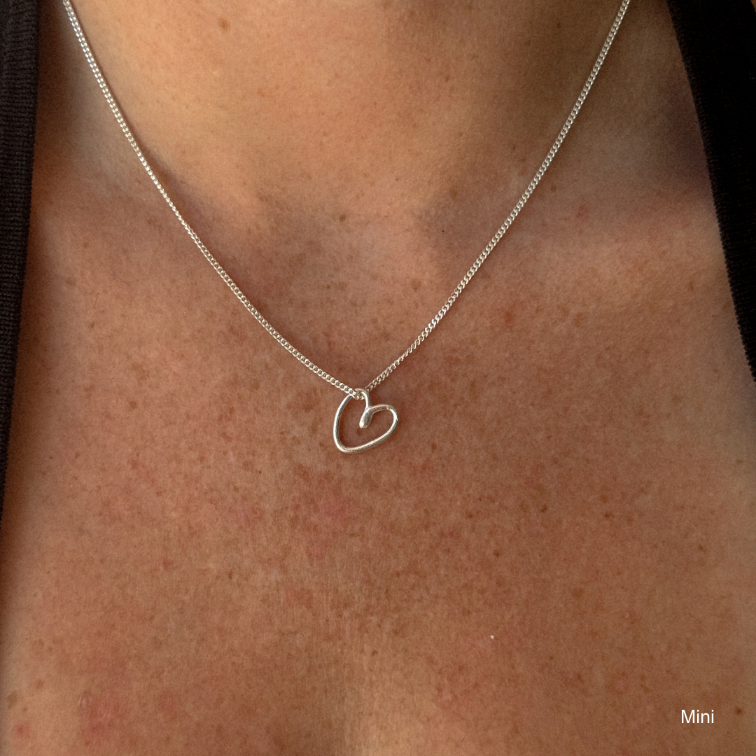 Albie Heart Necklace - Silver