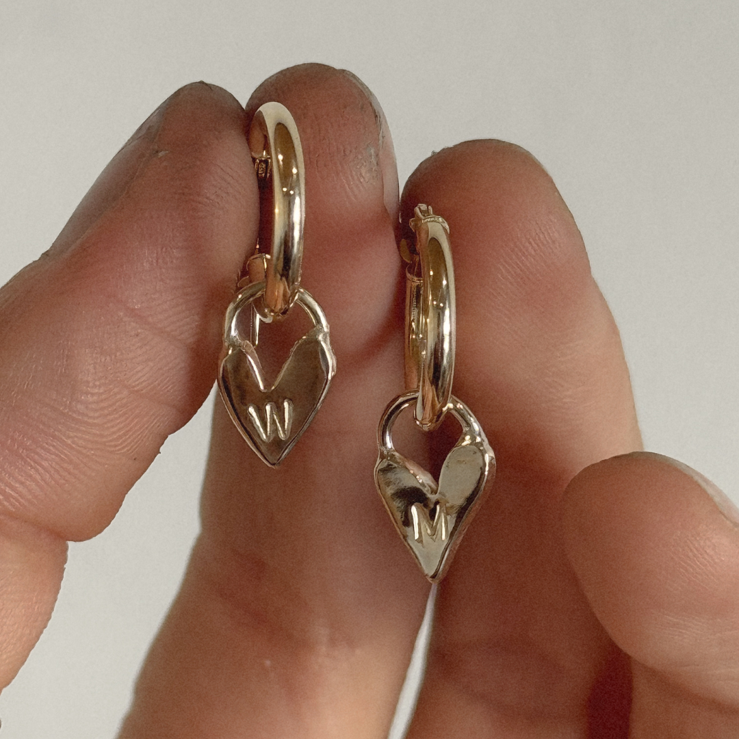 Darling Heart Hoops - Gold Vermeil