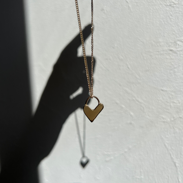 Darling Heart Necklace with Initial - Gold Vermeil