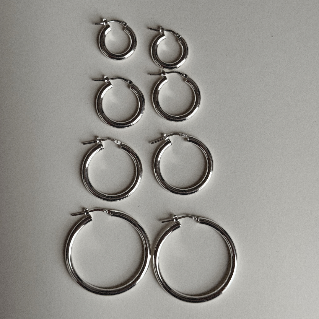 Italian Hoops Chunky - Silver