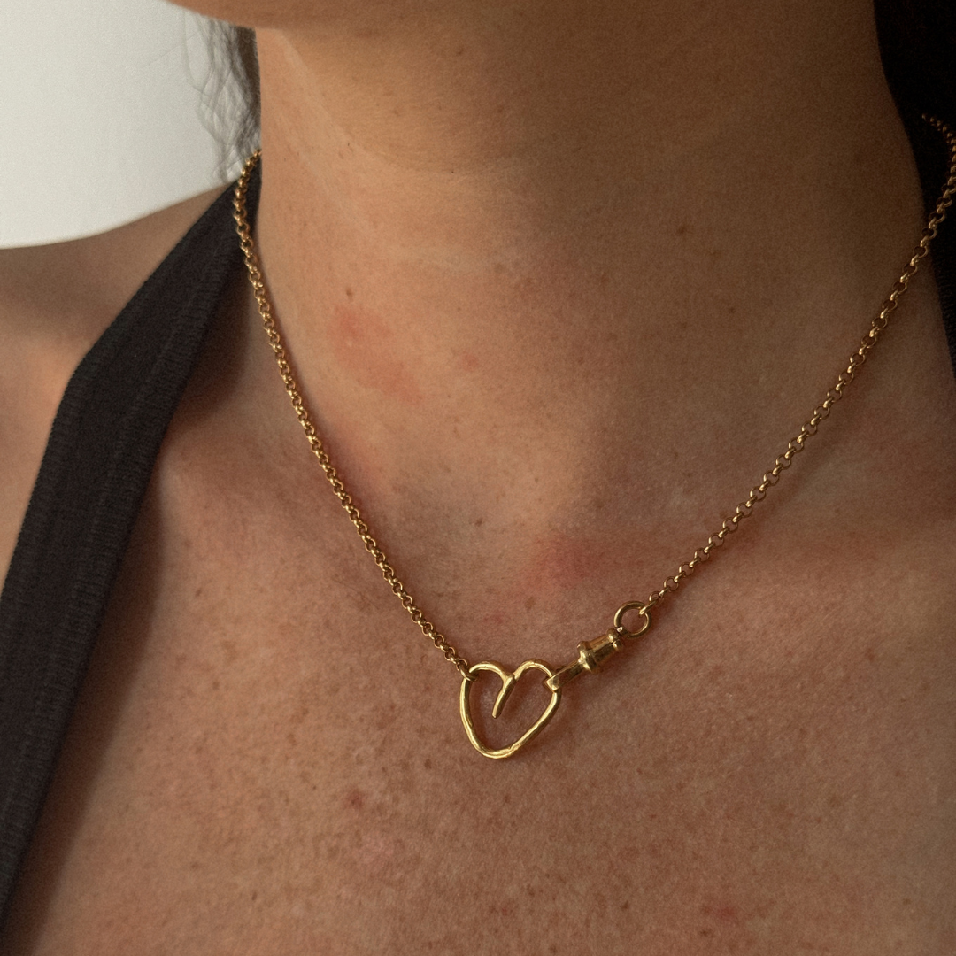 Albie Heart Linked Necklace - Gold Vermeil