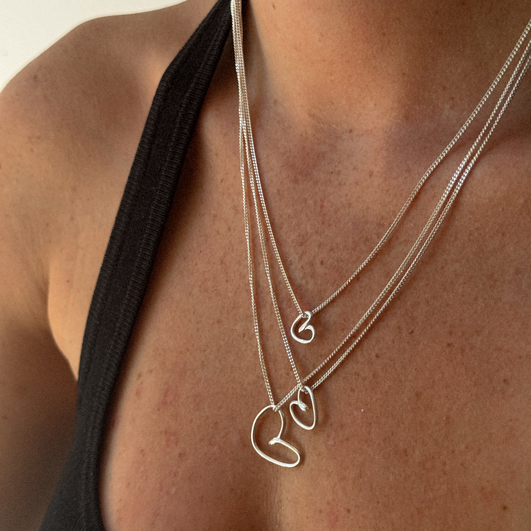 Albie Heart Necklace - Silver