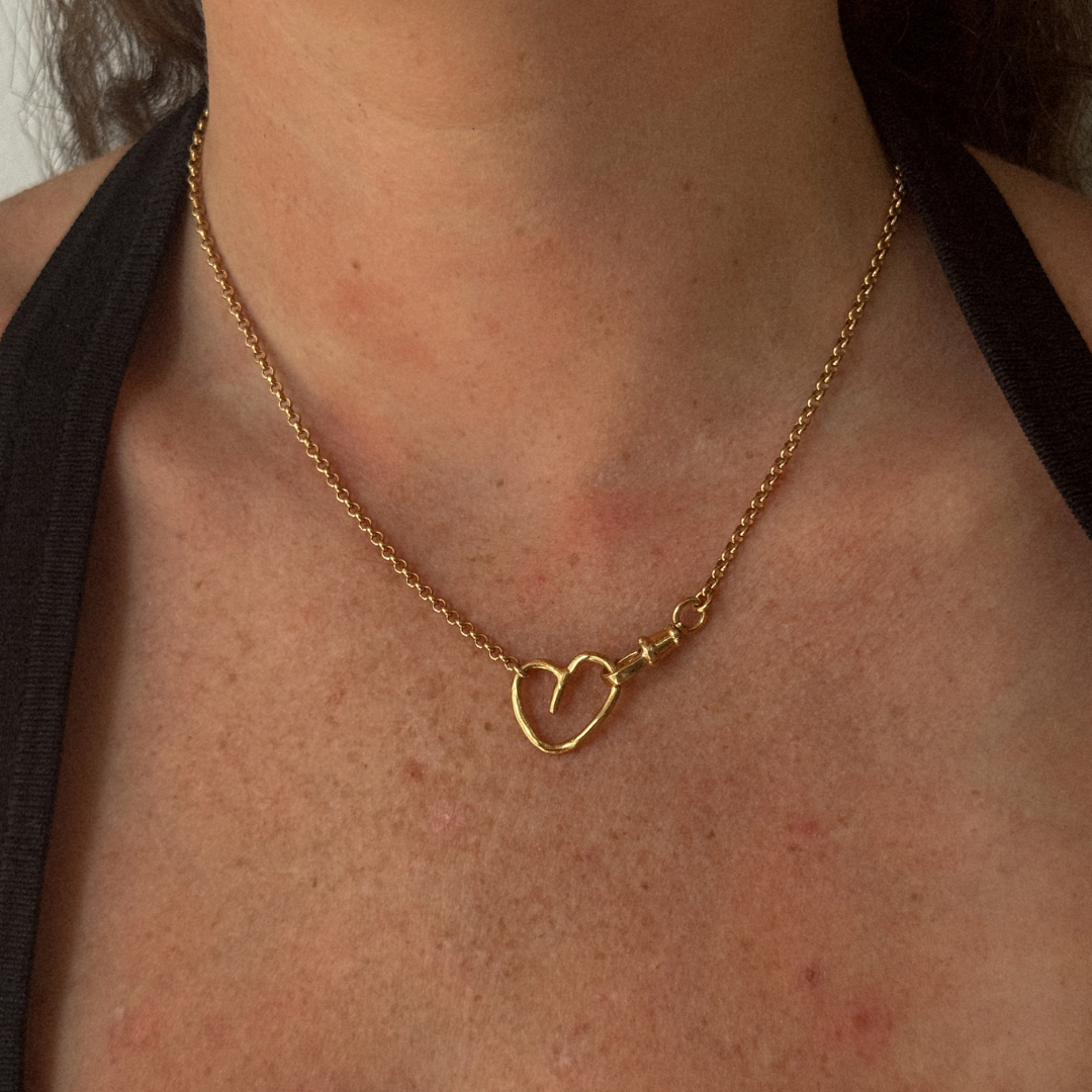 Albie Heart Linked Necklace - Gold Vermeil