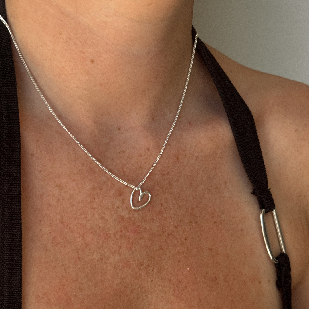 Albie Heart Necklace - Silver