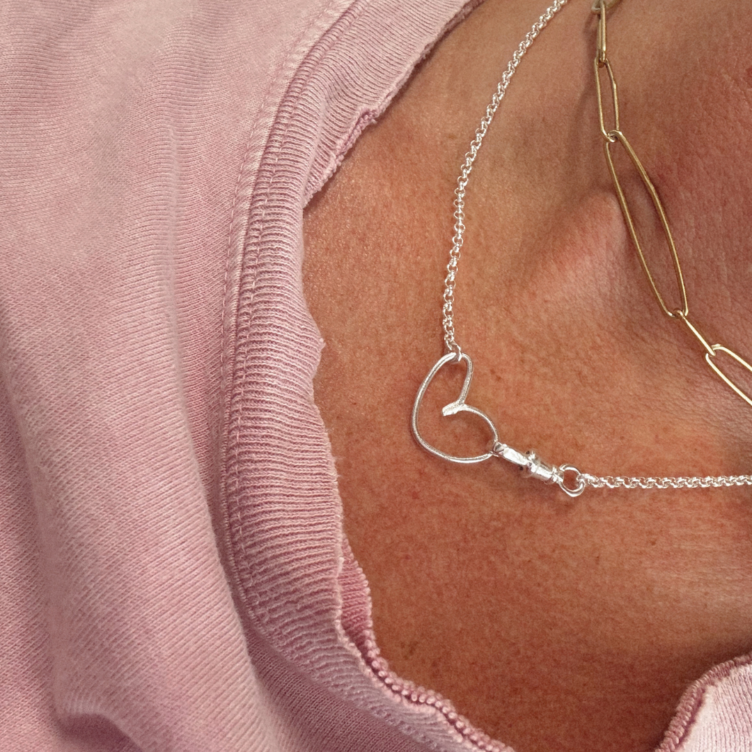 Albie Heart Linked Necklace - Silver