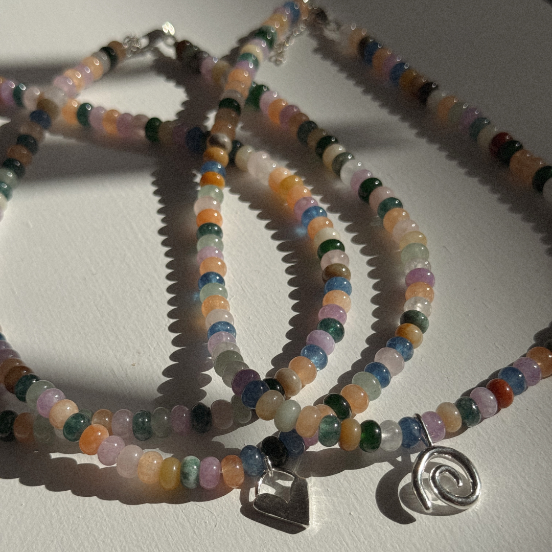 The Beaded Necklace - Silver