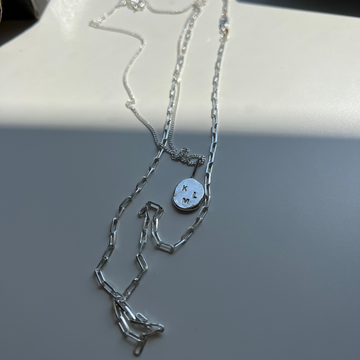 3 Initial Necklace & Zuri Chain - Silver