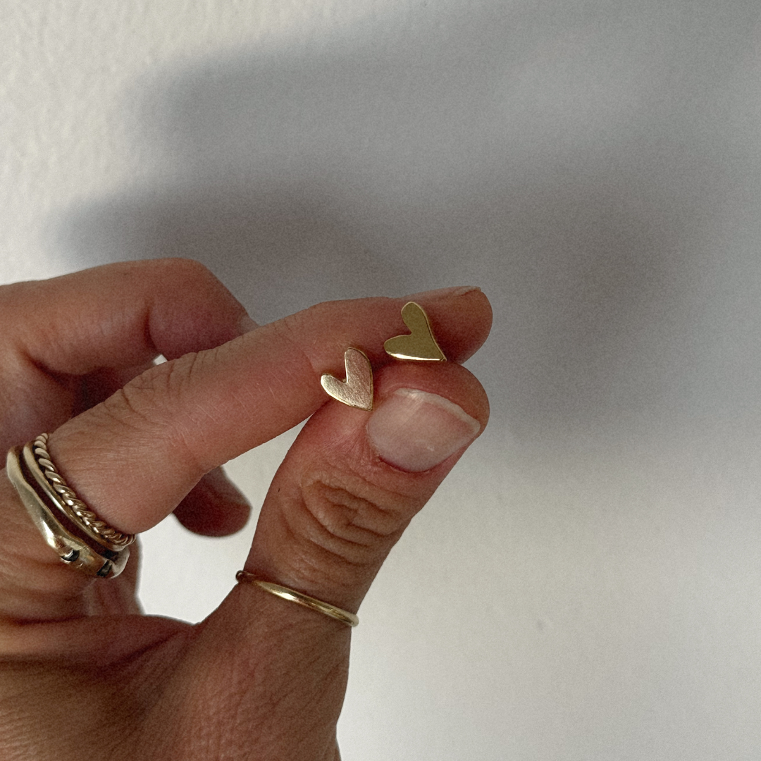 Darling Heart Studs - Gold Vermeil
