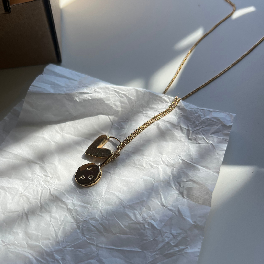 Initial Necklace X Darling Heart - Gold Vermeil