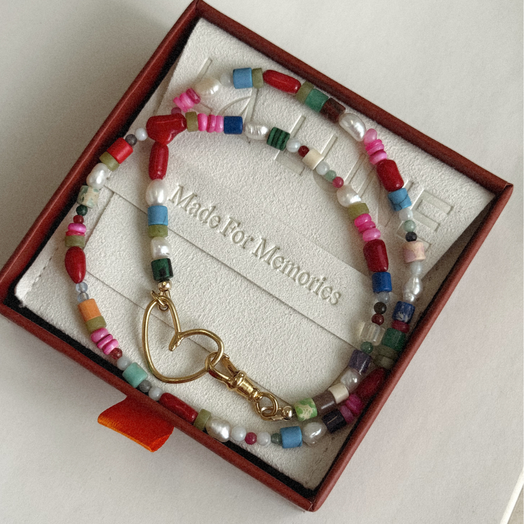 Albie Heart Beaded Necklace
