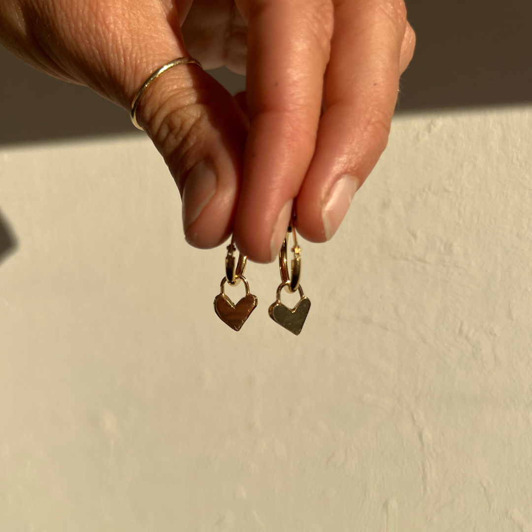 Darling Heart Hoops - Gold Vermeil