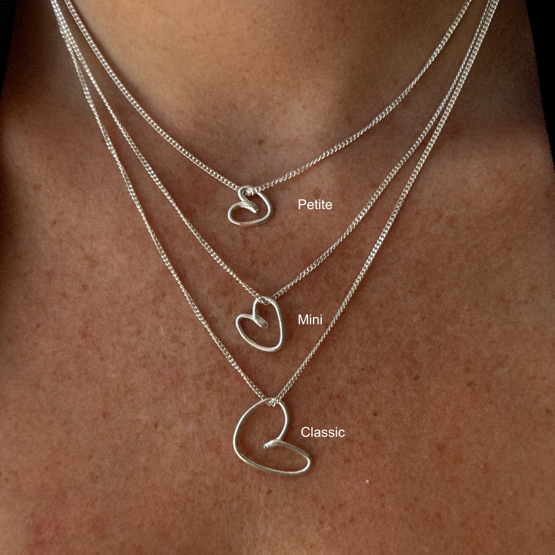 Albie Heart Necklace - Silver
