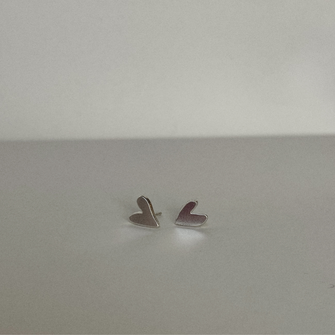 Darling Heart Studs - Silver