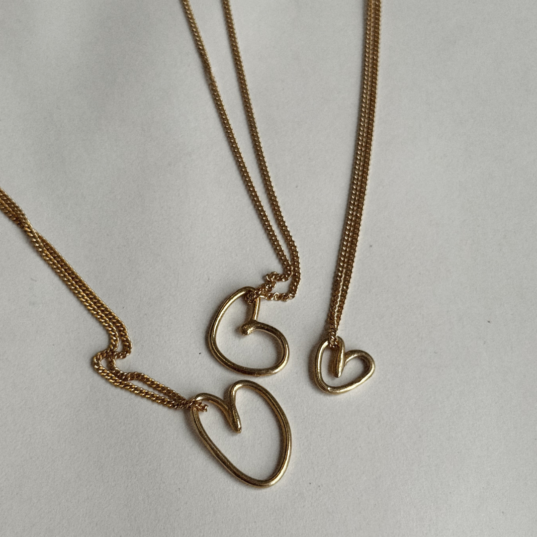 Albie Heart Necklace - Gold Vermeil