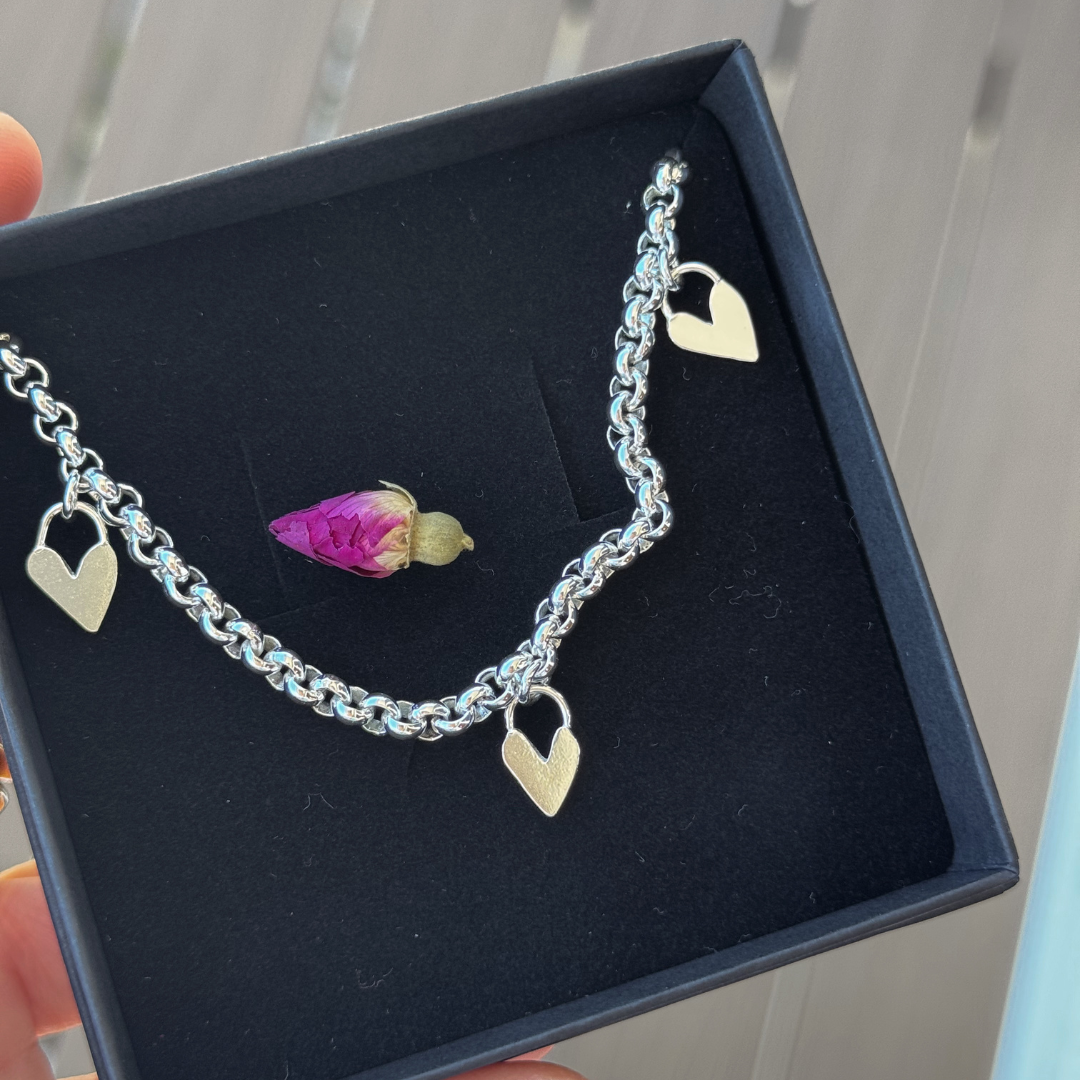 Darling Heart Belcher Bracelet - Silver