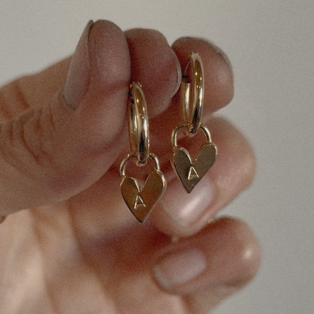 Darling Heart Hoops - Gold Vermeil