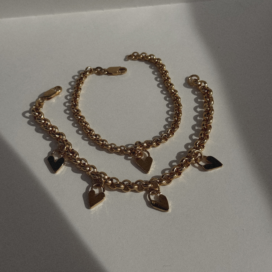 Darling Heart Belcher Bracelet - Gold Vermeil