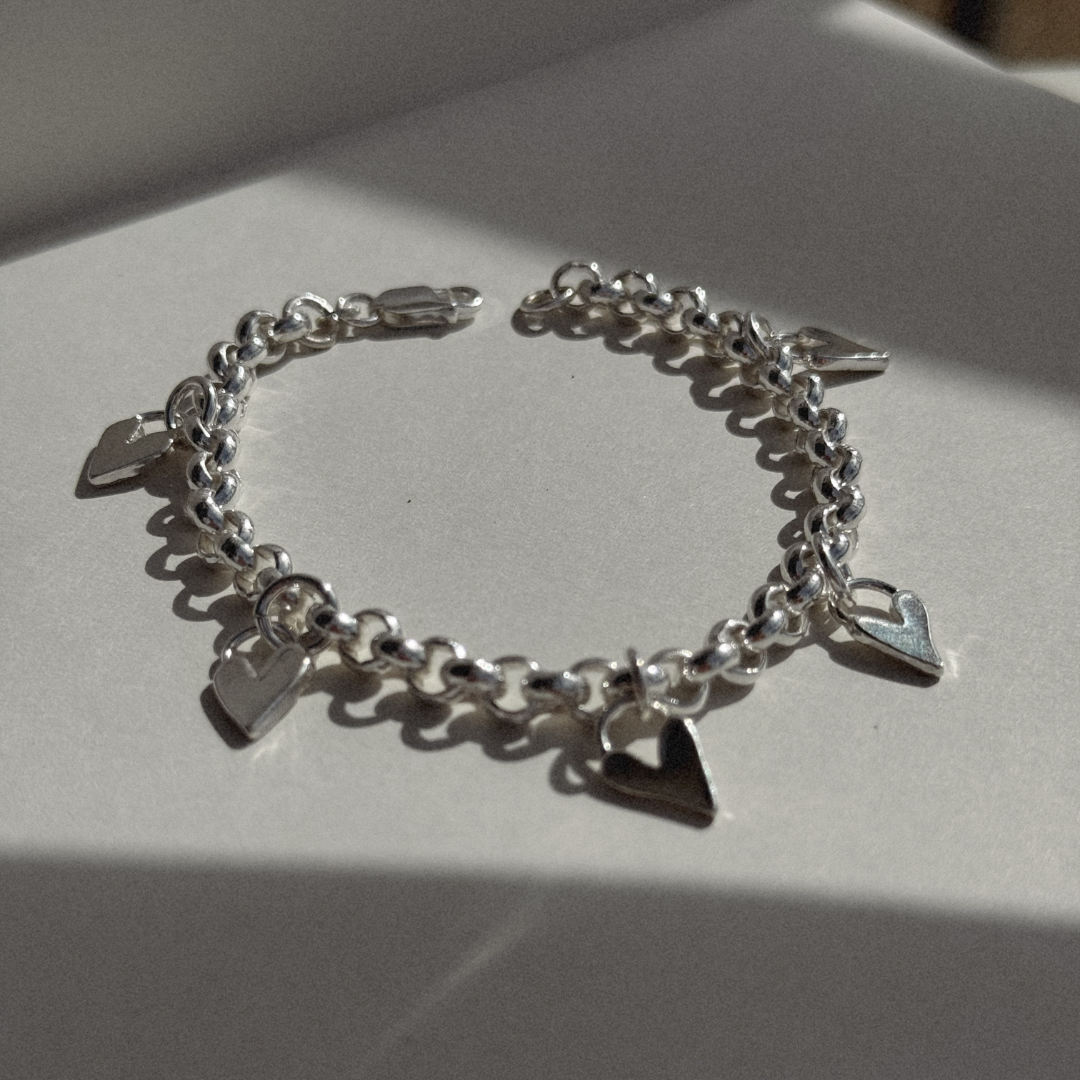Darling Heart Belcher Bracelet - Silver