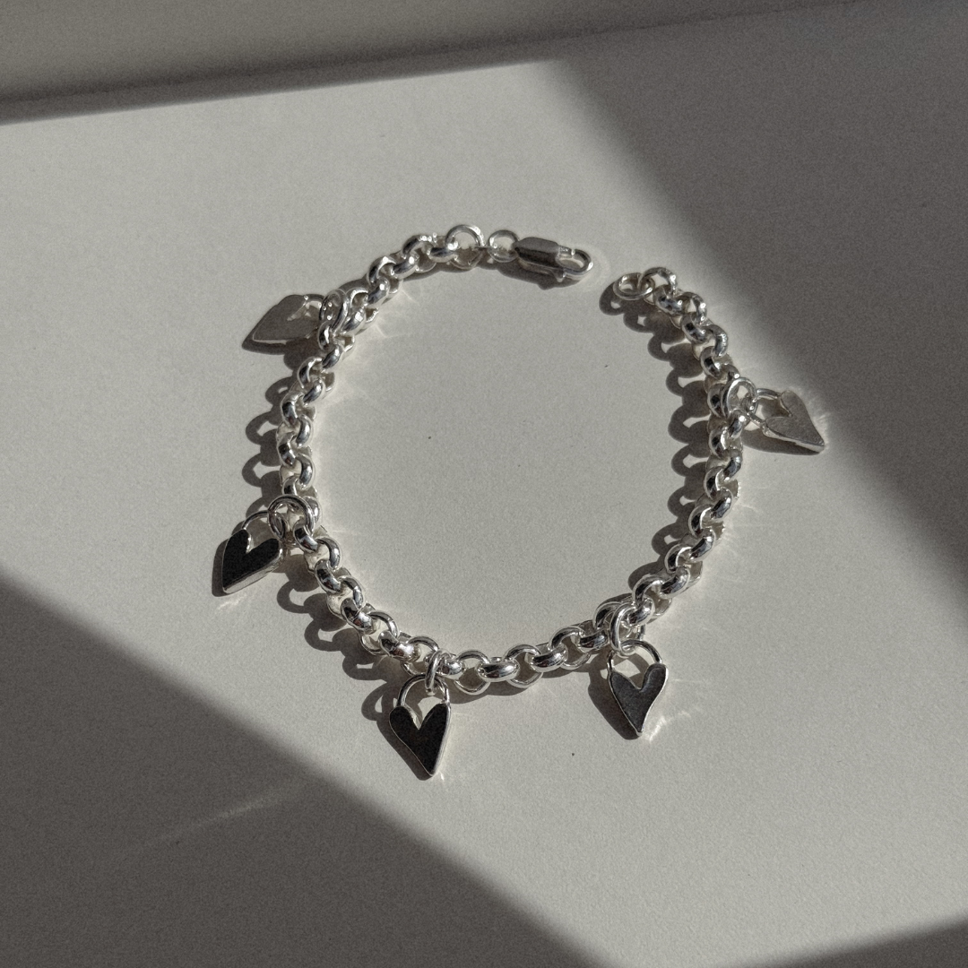 Darling Heart Belcher Bracelet - Silver