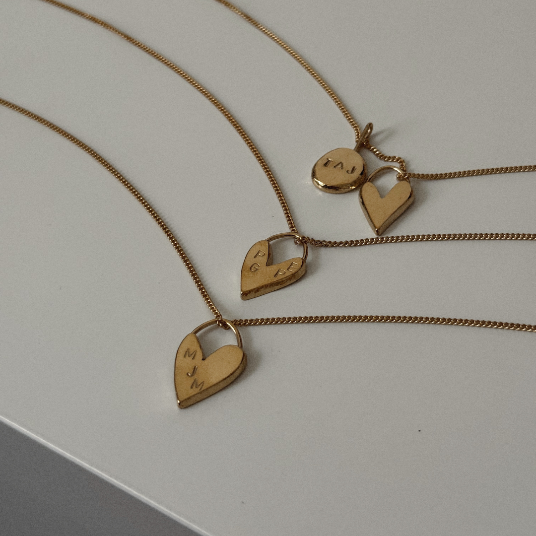 Initial Necklace X Darling Heart - Gold Vermeil