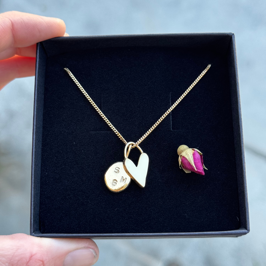 Initial Necklace X Darling Heart - Silver