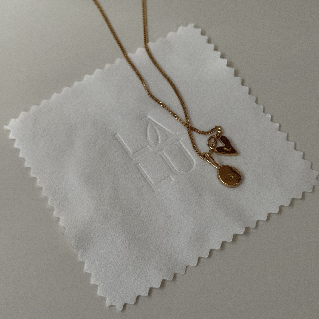 Initial Necklace X Darling Heart Petite - Silver