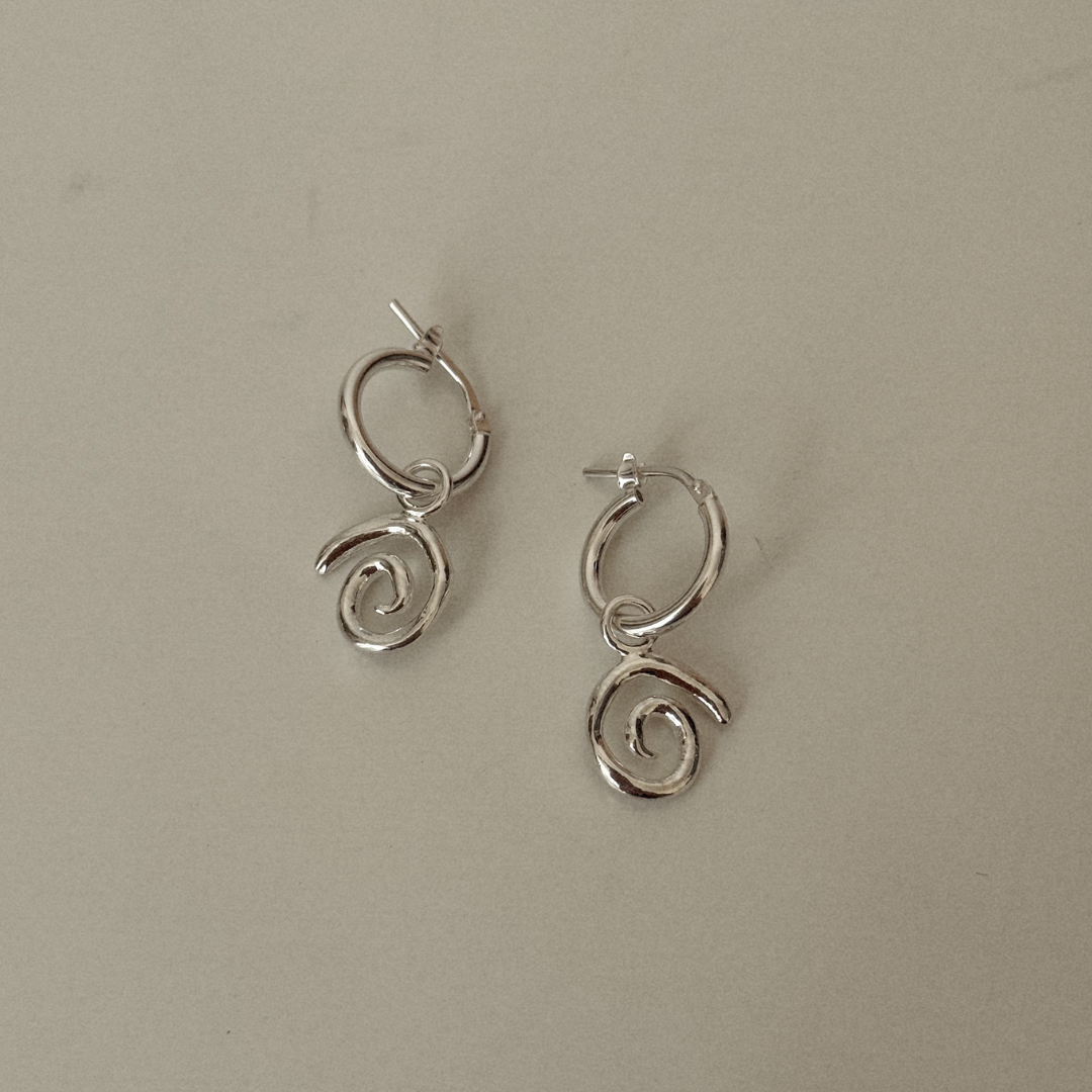 Spiral Hoops - Silver
