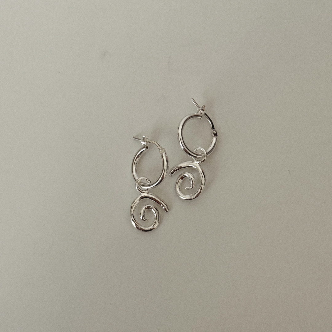 Spiral Hoops - Silver