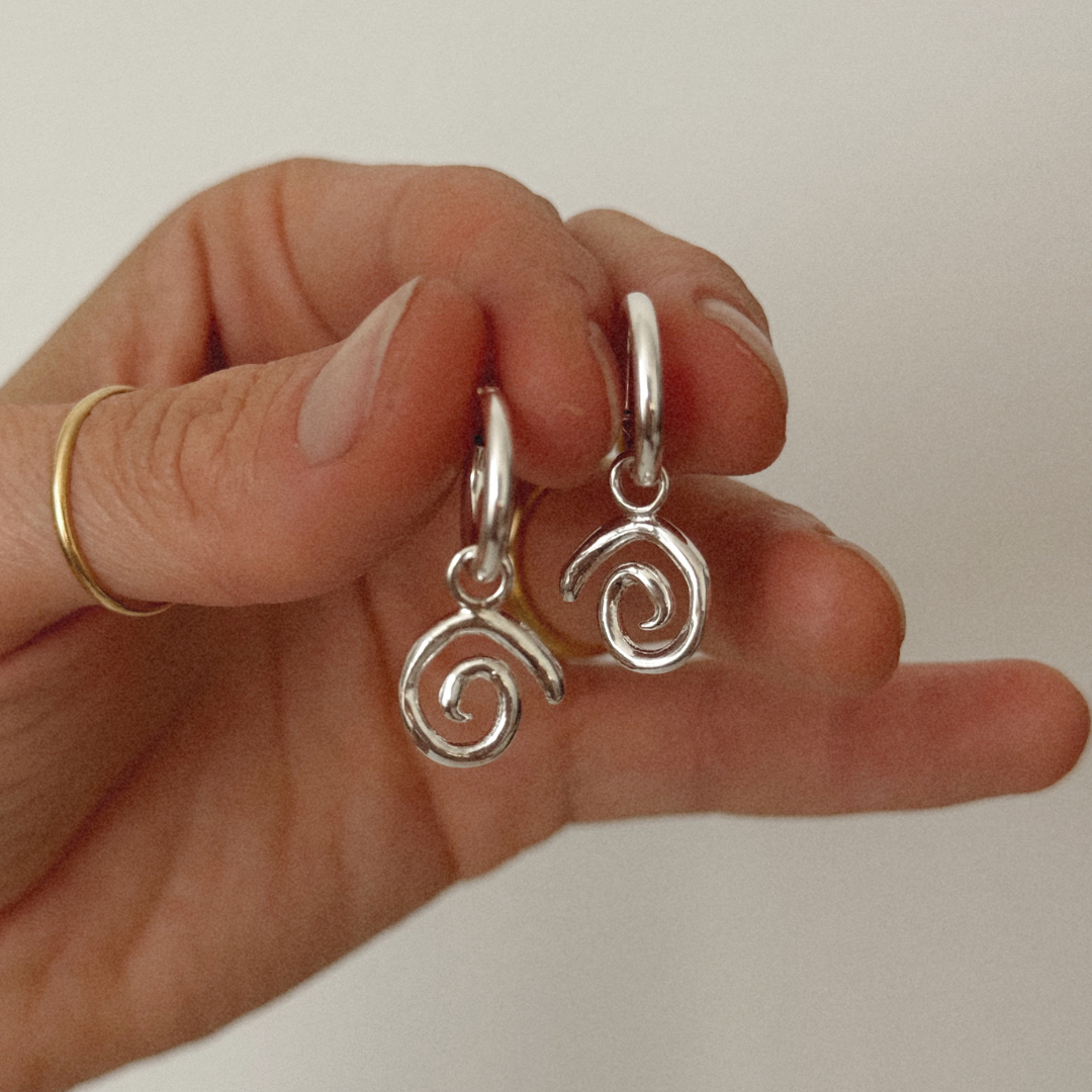 Spiral Hoops - Silver