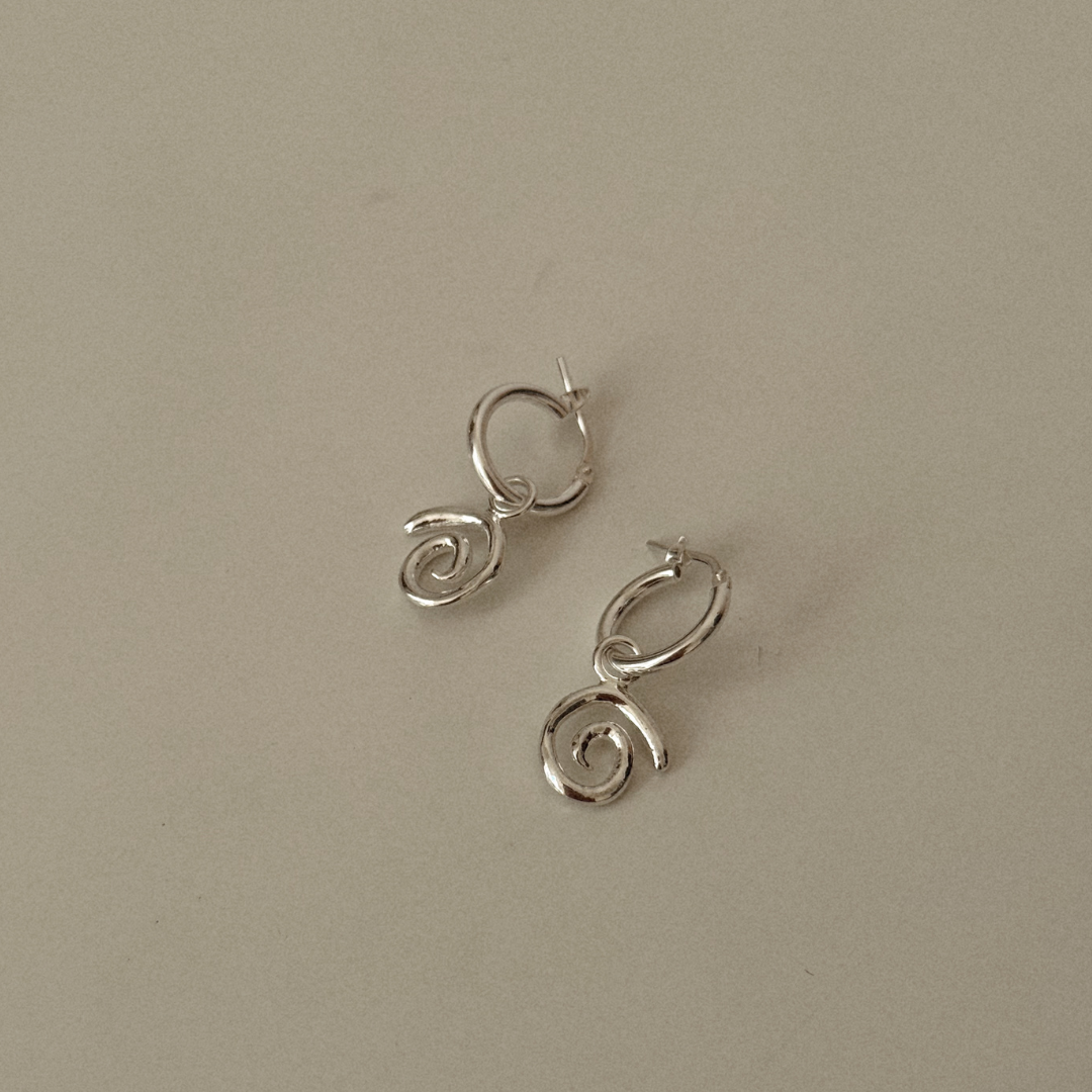 Spiral Hoops - Silver
