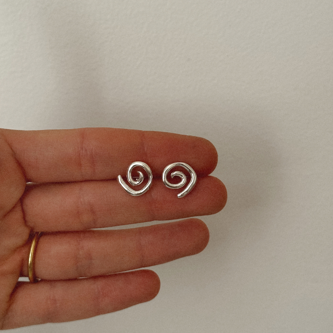 Spiral Studs - Silver