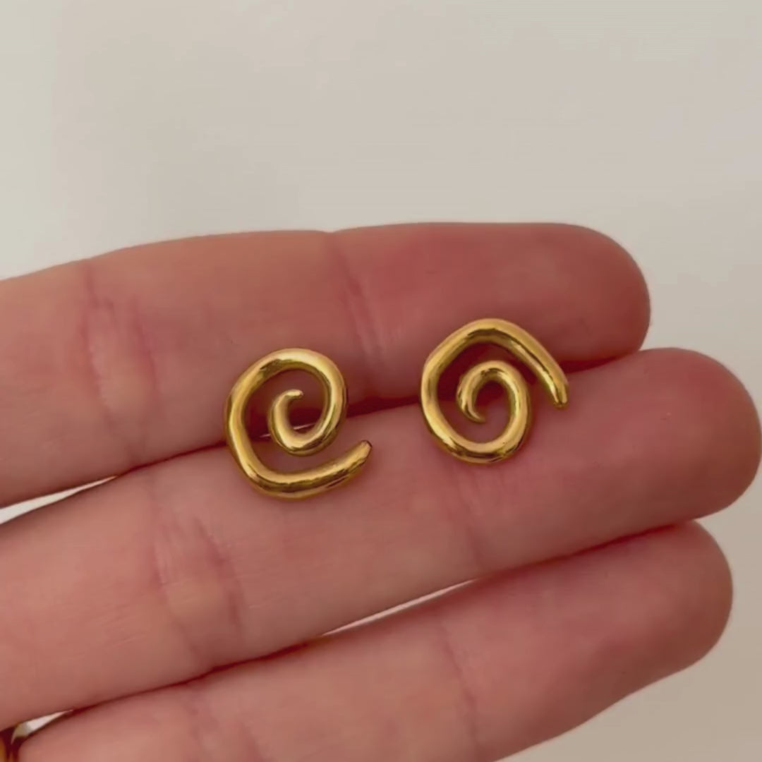 Spiral Studs - Gold Vermeil