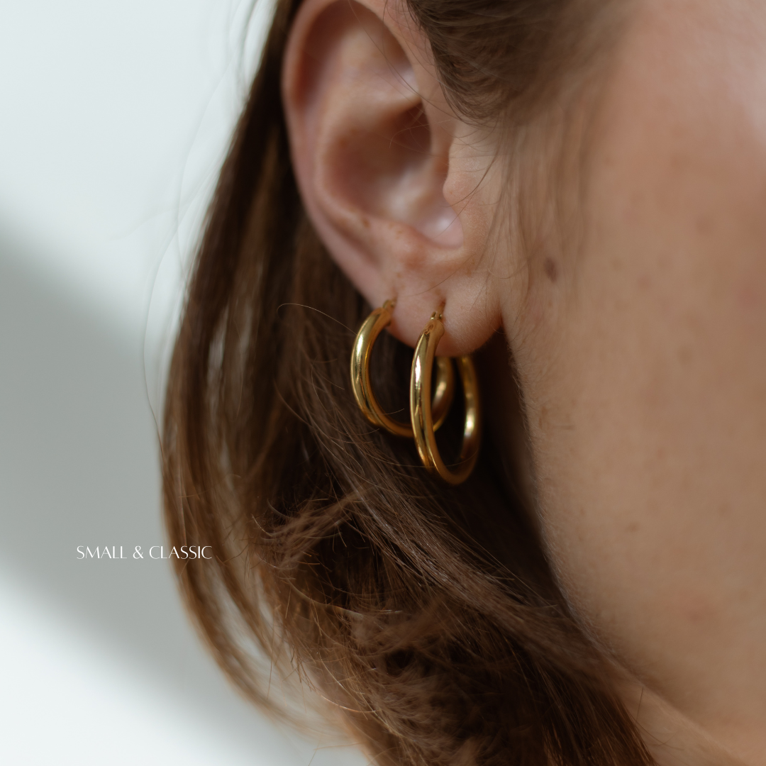 Italian Hoops Chunky - Gold Vermeil