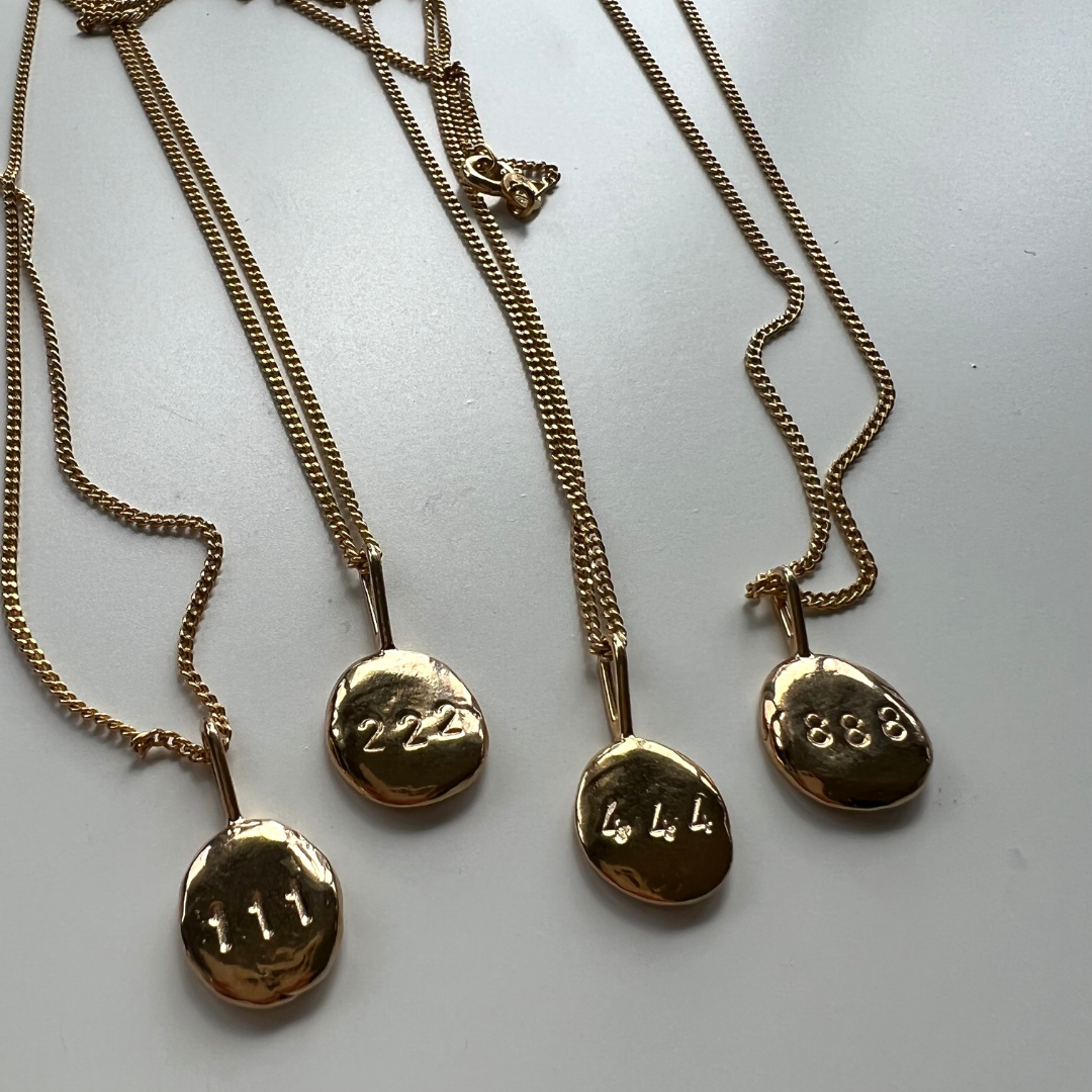 Angel Numbers Necklace - Gold Vermeil