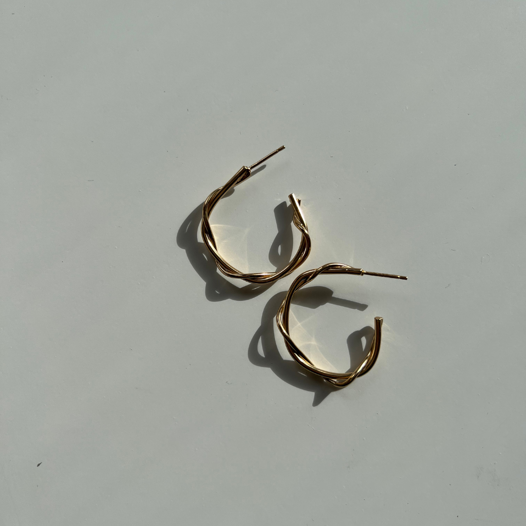 Woven Hoops - Gold Vermeil